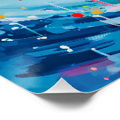 ドットカラフルドリップ（ばちゃばちゃ）跳ねる ポスター (コーナー)