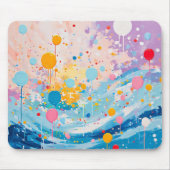ドットカラフルドリップ（ばちゃばちゃ）跳ねる マウスパッド (正面)
