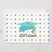 ドットカラフル写真の卒業発表 案内状 (裏面)