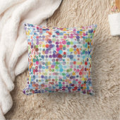 ドットカラフル絵を描（ばちゃばちゃ）跳ねる クッション (ブランケット)