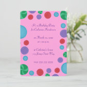 ドットカラフル芸術的バースデーパーティ招待状 招待状 (スタンド正面)