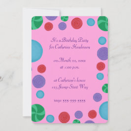 ドットカラフル芸術的バースデーパーティ招待状 招待状
