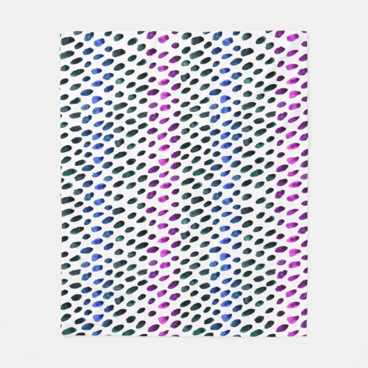 ドットカラフル：メンフィススタイル水のカラーパターン フリースブランケット (正面)