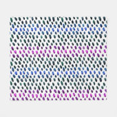 ドットカラフル：メンフィススタイル水のカラーパターン フリースブランケット (正面(横))