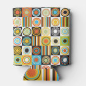 ドットカラフル、円、ストライプ背景 缶クーラー (裏面)