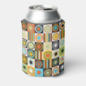 ドットカラフル、円、ストライプ背景 缶クーラー (缶裏面)