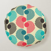 ドットカラフル:抽象芸術のシームレスなパターン。 ラウンドクッション (裏面)