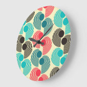 ドットカラフル:抽象芸術のシームレスなパターン。 ラージ壁時計 (傾斜)