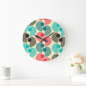 ドットカラフル:抽象芸術のシームレスなパターン。 ラージ壁時計 (ホーム)