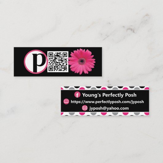 ドットガーベラデイジーポーズ名刺 スキニー名刺 (正面/裏面)