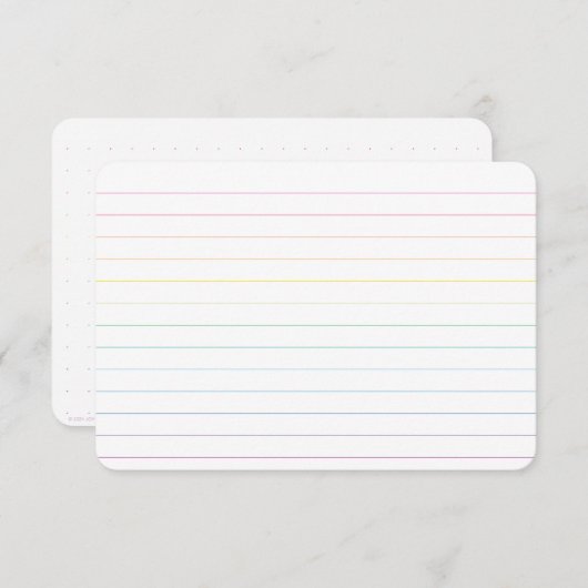 ドットグリッド付きレインボーラインのフラットカード サンキューカード (正面/裏面)