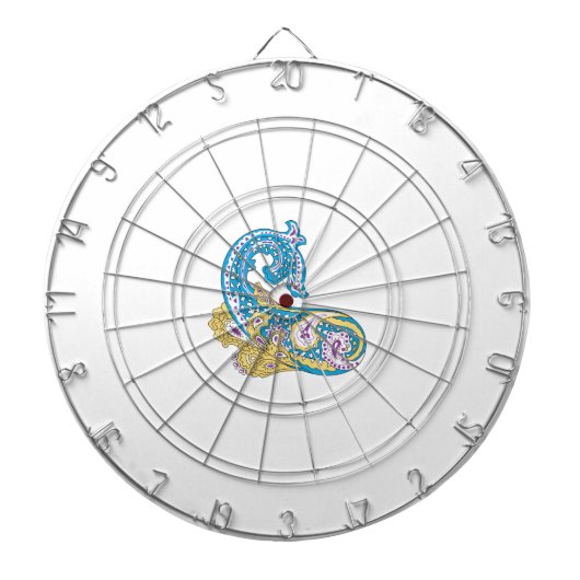 ドットシャーパブルーゴールデンサンドデザイン ダーツボード (正面)