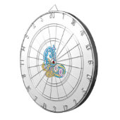 ドットシャーパブルーゴールデンサンドデザイン ダーツボード (正面右)