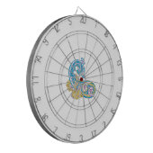 ドットシャーパブルーゴールデンサンドデザイン ダーツボード (正面左)