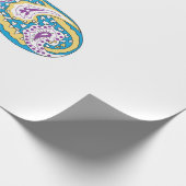 ドットシャーパブルーゴールデンサンドデザイン ラッピングペーパー (角)