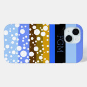 ドットストライプとカスタムイニシャル Case-Mate iPhoneケース (裏面 (横))