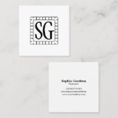 ドットダッシュボックス02 -イニシャル スクエア名刺 (正面/裏面)