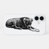 ドットテクスチャー犬ケース iPhone 16ケース (裏面横)
