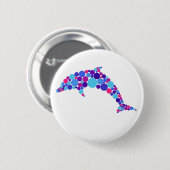 ドットドルフィンコロフル抽象芸術海獣 缶バッジ (正面&裏面)