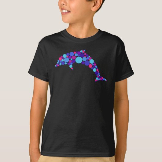 ドットドルフィンコロフル抽象芸術海獣 Tシャツ (正面)