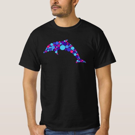 ドットドルフィンコロフル抽象芸術海獣 Tシャツ (正面)