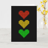 ドットハートストップライト カード (黄色い花)