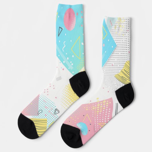 ドットパターンと幾何形状の背景 ソックス (左)