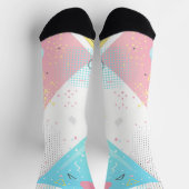 ドットパターンと幾何形状の背景 ソックス (上部)