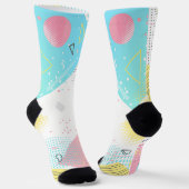 ドットパターンと幾何形状の背景 ソックス (傾斜あり)