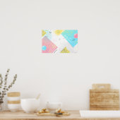 ドットパターンと幾何形状の背景 ポスター (キッチン)