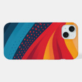 ドットパターンの鮮やかな色の帯 iPhoneケース (裏面横)