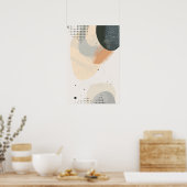 ドットパターンを持つ中間色の図形 ポスター (キッチン)