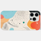 ドットパターンを持つ青とオレンジの図形 Case-Mate iPhoneケース (裏面 (横))