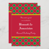 ドットパターンホリデーパーティ招待状 招待状 (正面/裏面)