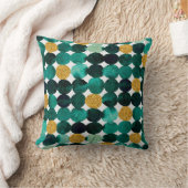 ドットパターン – エメラルドと金ゴールドグリッター クッション (ブランケット)