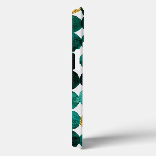 ドットパターン – エメラルドと金ゴールドグリッター Case-Mate iPhoneケース (裏面 / 右)