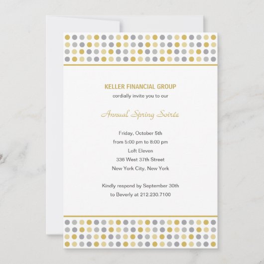 ドットパタ企業のーン/ビジネスパーティの招待状- 招待状 (正面)