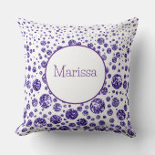 ドットパープルパーソナライズされた装飾用クッション クッション (正面)