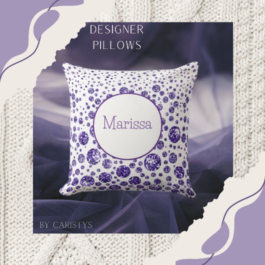 ドットパープルパーソナライズされた装飾用クッション クッション