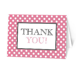 ドットピンクの感謝カード サンキューカード