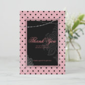ドットピンクの食事会 サンキューカード 招待状 (スタンド正面)
