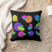 ドットファンキーブラック装飾用クッション クッション (ブランケット)
