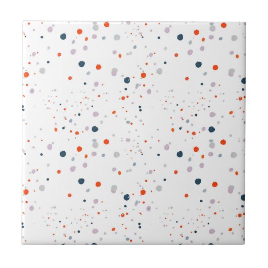 ドットフュージョン>小さなビッグ数々のカラー水玉模様ホワイト タイル (正面)