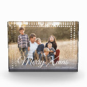 ドットフレームメリークリスマスの保持 フォトブロック (正面)