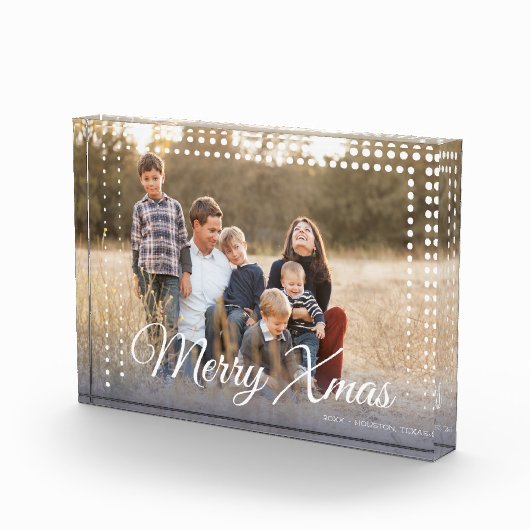 ドットフレームメリークリスマスの保持 フォトブロック (右)