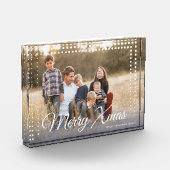 ドットフレームメリークリスマスの保持 フォトブロック (左)