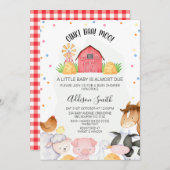 ドットフ男女兼用ァームレッドバーンドベイビーシャワー 招待状 (正面/裏面)