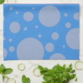 ドットブルーピンクティータオル40.6 cm x 61 cm キッチンタオル (折り畳み)