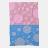 ドットブルーピンクティータオル40.6 cm x 61 cm キッチンタオル (縦)