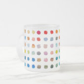 ドットマカラフルグ – パステルドット フロストグラスマグカップ (正面左)